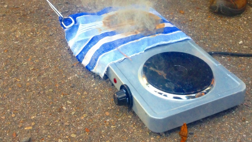 A wipe doesnt need longer than 3 secs to inflame on a hot plate. Fire sources.